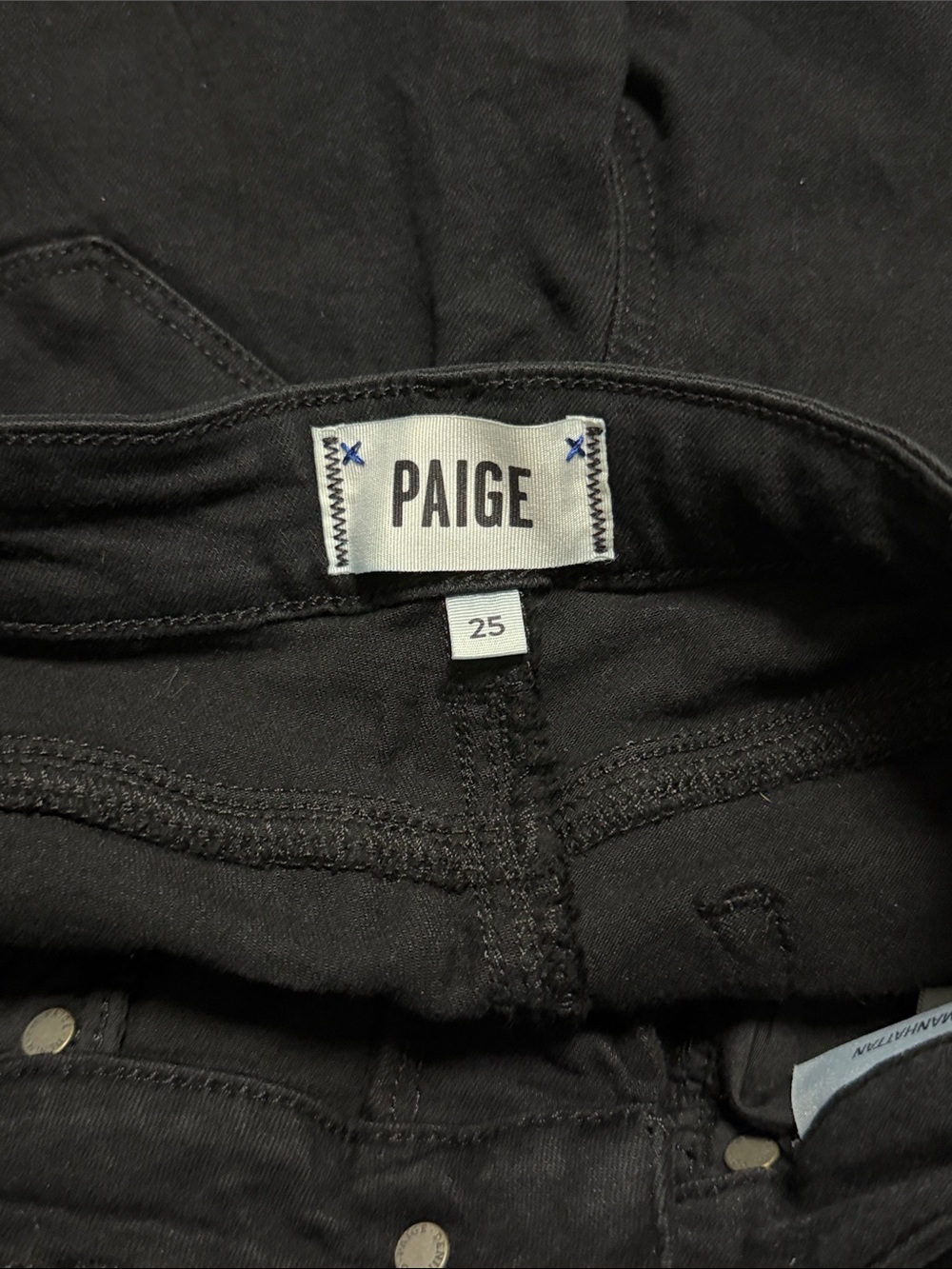 PAIGE Black Manhattan Jeans - Picture 5 of 6